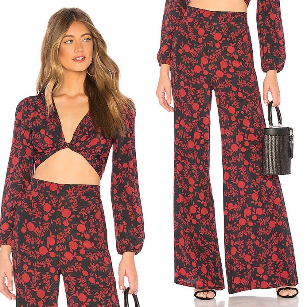 NWT Flynn Skye That’s a Wrap top and Ride or Die flared pants coordinate set xs
